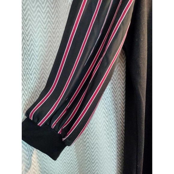 Luxology Black Red Striped Dress Knit Cotton Poly Blend 3/4 Sleeves XL NWT - Picture 3 of 6